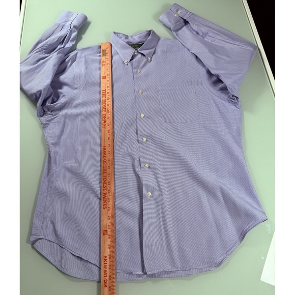 Lauren Ralph Lauren Mens XL Blue Stripe Long Sleeve button Down Casual Shirt - Picture 9 of 12